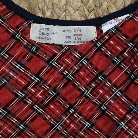 Zara Toddler Red Plaid Ruffle Blouse Christmas Holiday Top Size 3-4 GIRLS - Picture 4 of 4